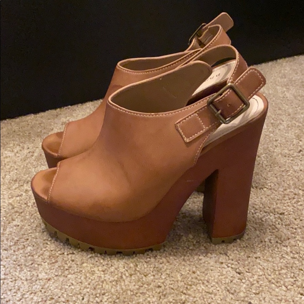 Brown platform wedges